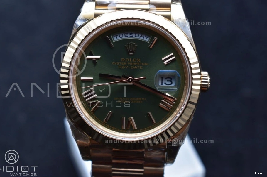 Date Edition Dial Roman Best THBF Day VR3255 President Green 228235 on 40 (Gain 1:1 RG Weight) Bracelet 0117